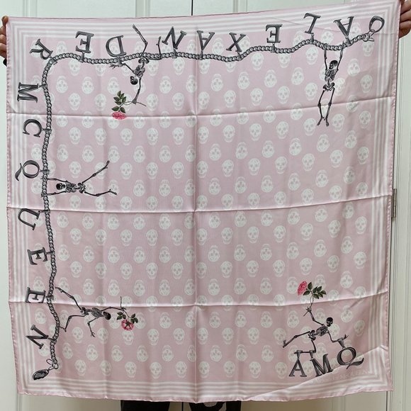 Pink Silk Flower Biker Scarf from ALEXANDER MCQUEEN